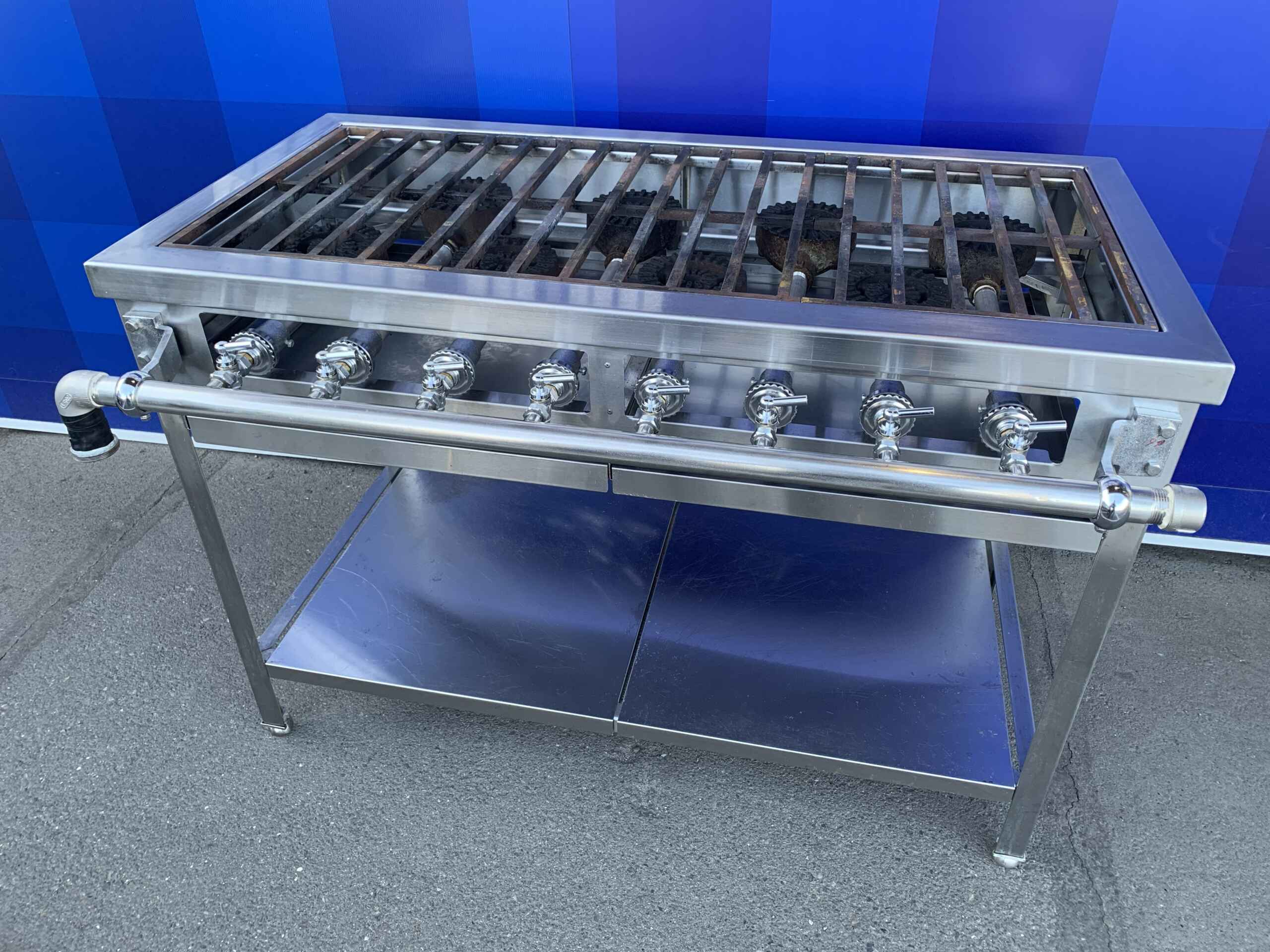 中古 8口ガス台 都市ガス仕様 全面五徳タイプ入荷のお知らせ｜業務用